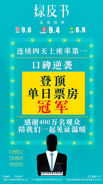 逆袭!《绿皮书》票房登顶日冠 曝“一封情书”片段 韩寒力挺电影:不好看找我